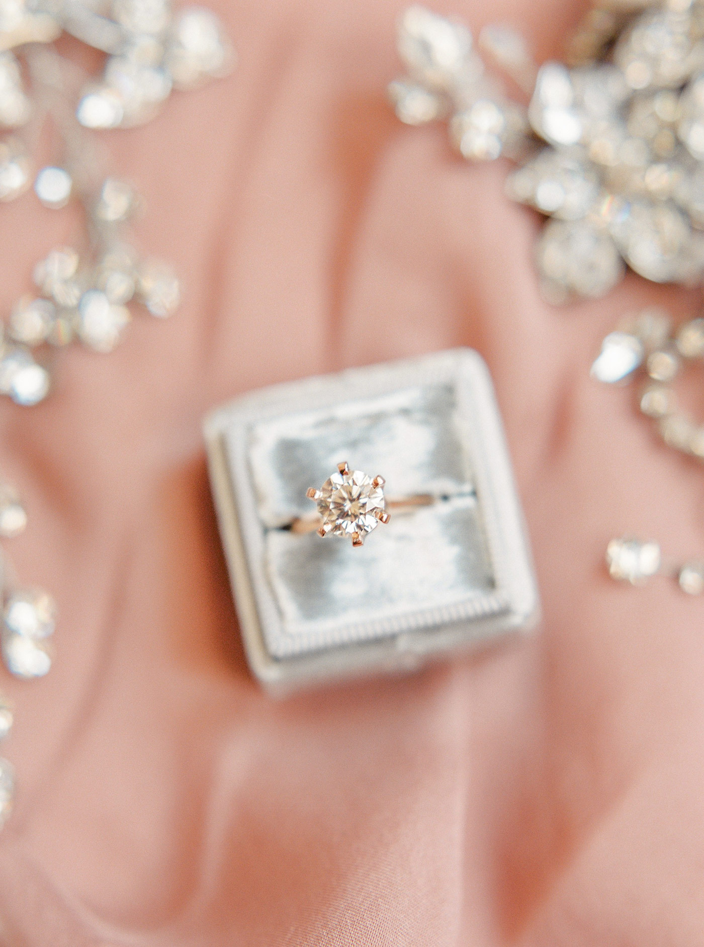 Bride's Engagement Ring and Accessories for her Wedding