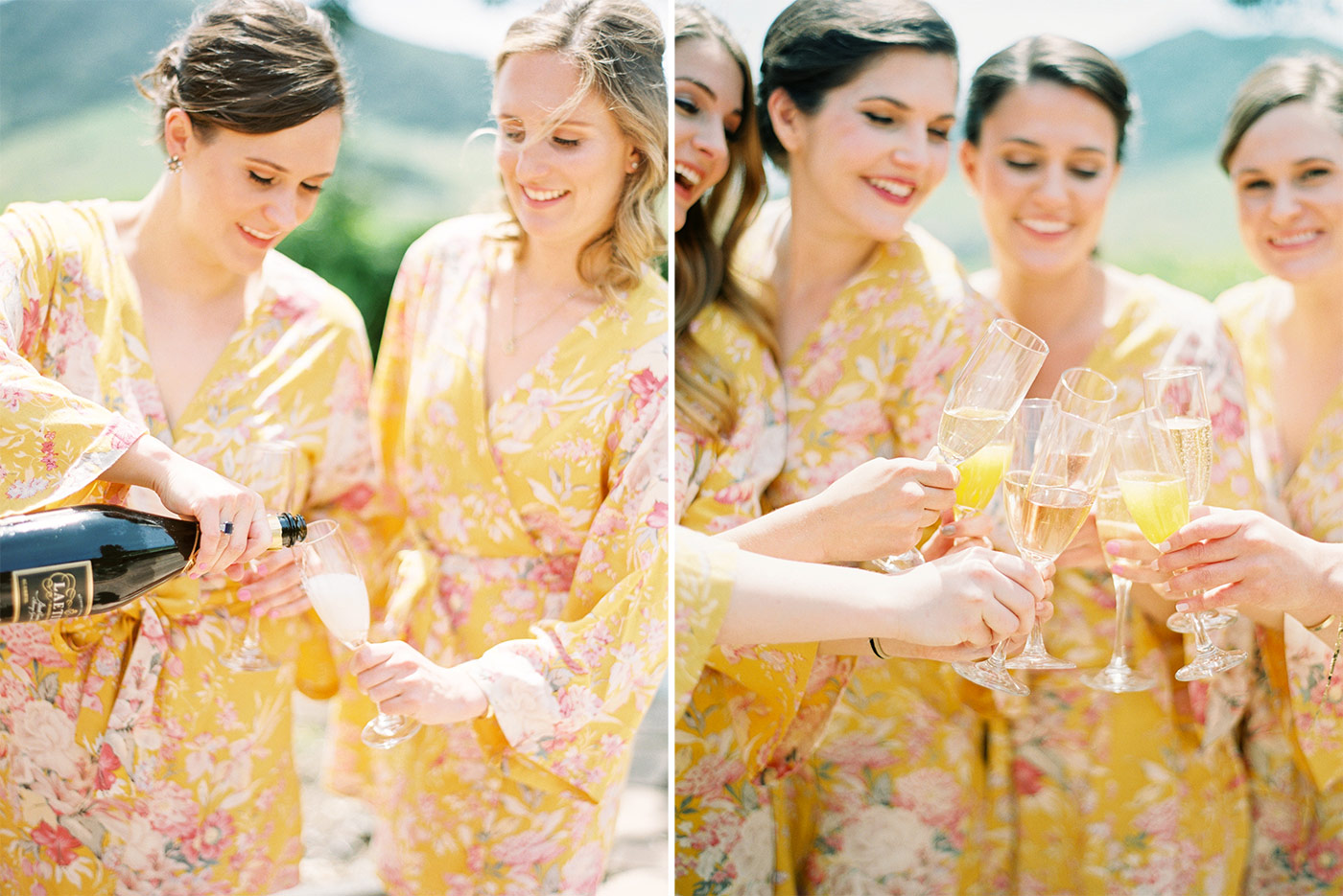 Bridesmaids in Plum Pretty Sugar Robes