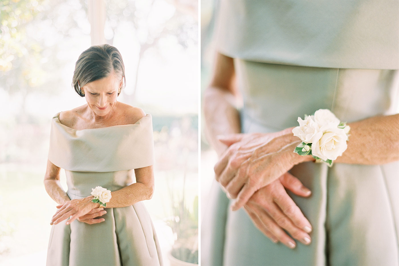 Mother of the Bride with White Rose Corsage