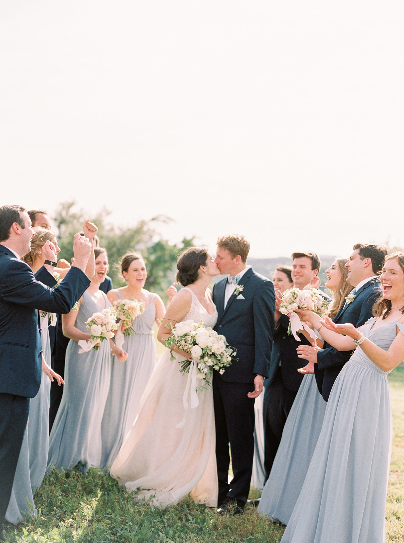 Bride and Groom and Bridal Party Fine Art Film Wedding Photographer San Luis Obispo California Ashley Ludaescher Photography