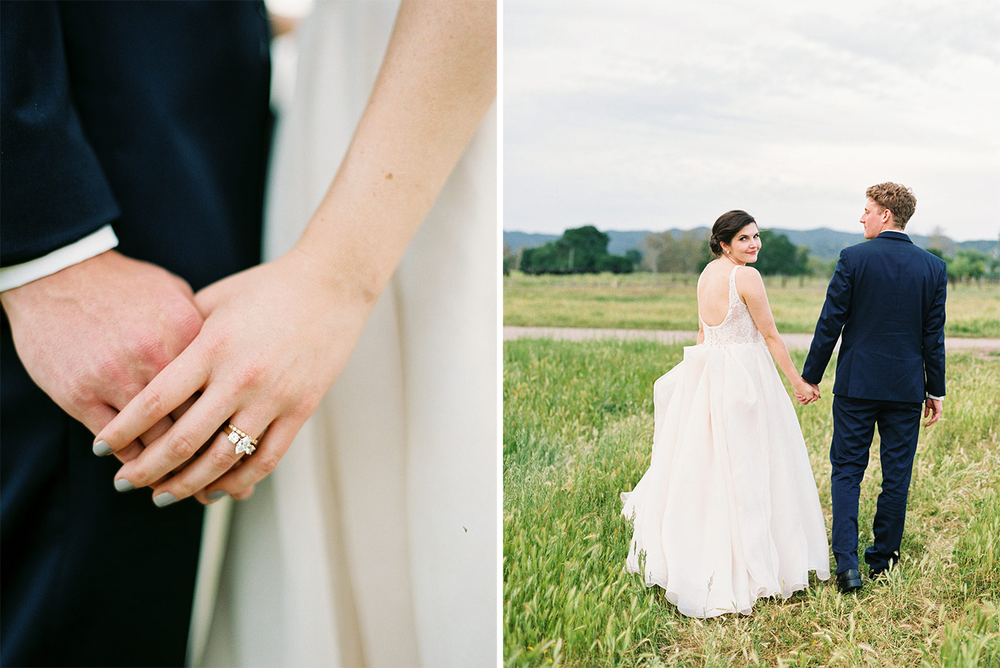 Three Stone Vintage Inspired Engagement Ring