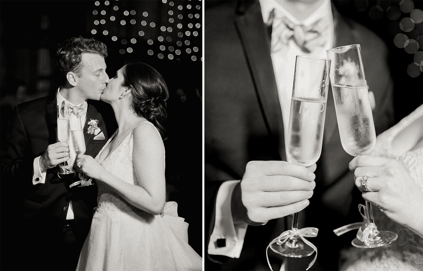 Bride and Groom Champagne Toast
